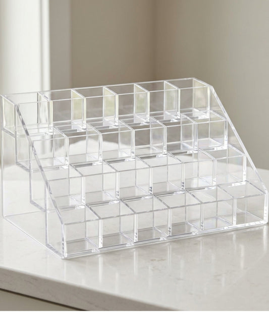 Vndrk Four Tier 24 Slot Acrylic Lipstick Organizer Clear - Lifestyle view