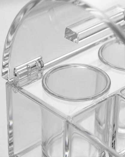 Vndrk Arched Lid Acrylic Brush Cosmetic Organizer Clear - Detail view