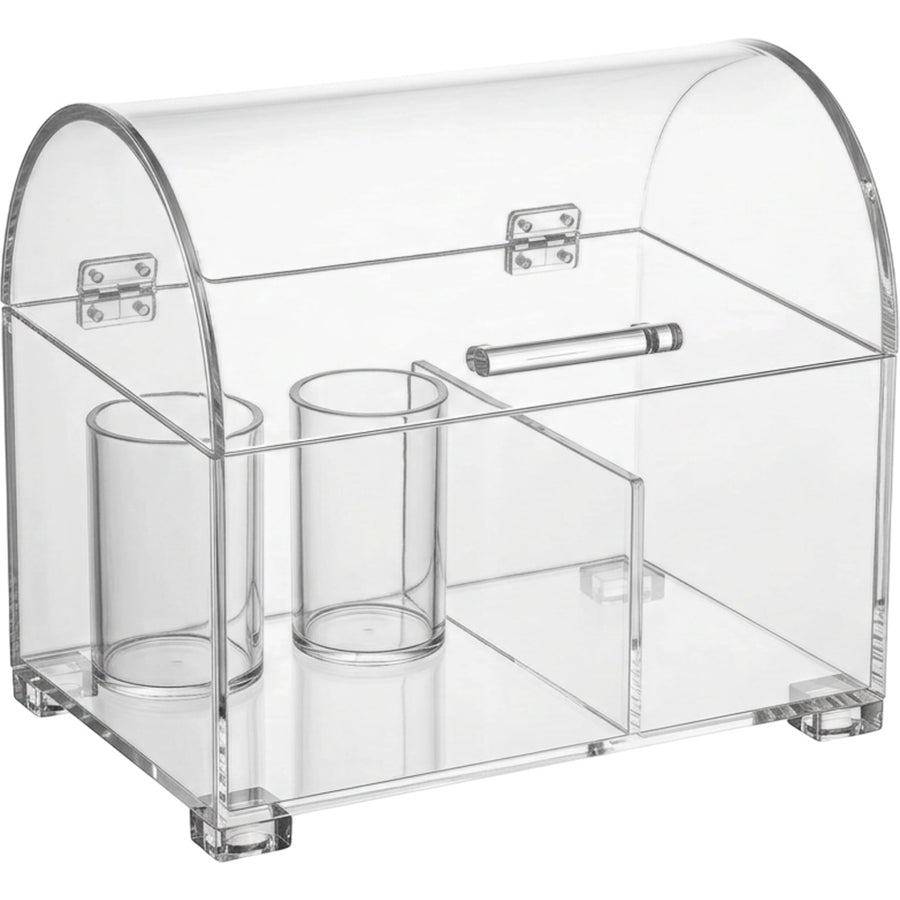 Vndrk Arched Lid Acrylic Brush Cosmetic Organizer Clear