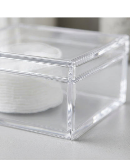 Vndrk Clear Acrylic Cotton Pad Box Lift Lid