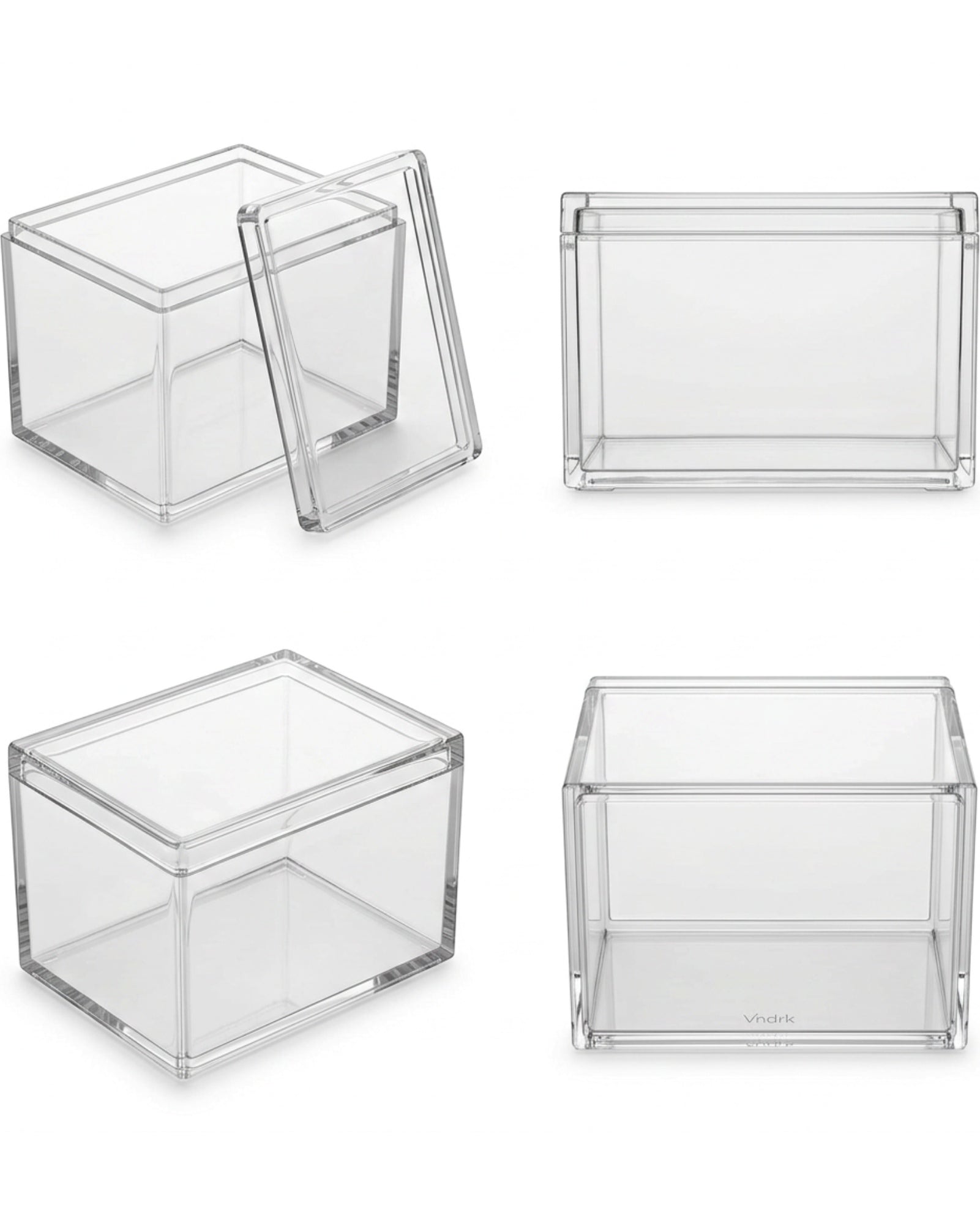 Vndrk Clear Acrylic Cotton Pad Box Lift Lid
