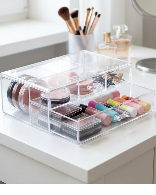Vndrk Clear Acrylic Divided Drawer Organizer 6 Slot