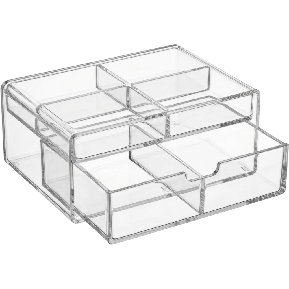 Vndrk Clear Acrylic Divided Drawer Organizer 6 Slot