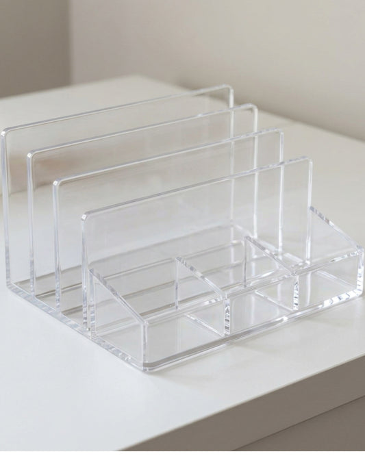 Vndrk Stepped Palette File Acrylic Organizer Front Tray Clear - Lifestyle view